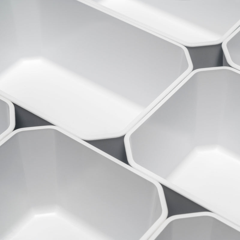 Contenitori Organizer Cassetti da Bagno 10 Cubi in Tecnoplastica Emuca Tidy Bianca