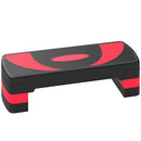 Step Fitness da Aerobica 80x31x10-15-20 cm Regolabile su 3 Altezze in Plastica Rosso e Nero      
