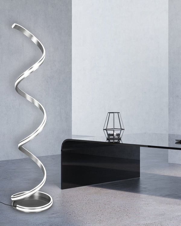 Lampadaire LED d'intérieur en Métal Nickel Mat online