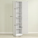 Mobile da Bagno a Colonna 40x35x180 cm con 2 Armadietti in Legno Bianco  