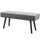 Panca Imbottita Fondoletto 100x36x45 cm in Tessuto Effetto Velluto e Acciaio Grigio