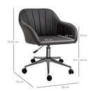 Sedia Poltrona Operativa da Ufficio 60x59x79-89 cm in Similpelle Marrone