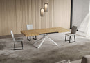 Tavolo Allungabile 130-390x90x74 cm Niket Quercia Natura Gambe Bianche