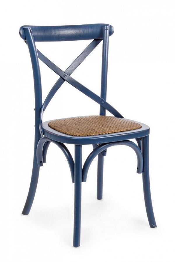 Chaise en bois bleu croix online