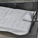 Dondolo Letto 3 Posti da Giardino 209x114x170 cm in Metallo e Poliestere Grigio