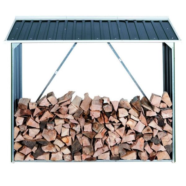 Abri de jardin 166x63x160 cm en métal anthracite et blanc prezzo