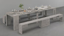 Set 2 Panche Allungabili 66/290x25x45 cm Pratika Singola A e B Bronx  