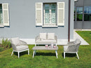 Set da Giardino in Alluminio e Corda Vorghini PortoVenere Bianco e Grigio