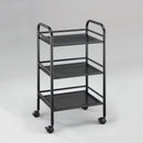 Carrellino da Cucina 3 Ripiani in Acciaio 40x32x76 cm Nero