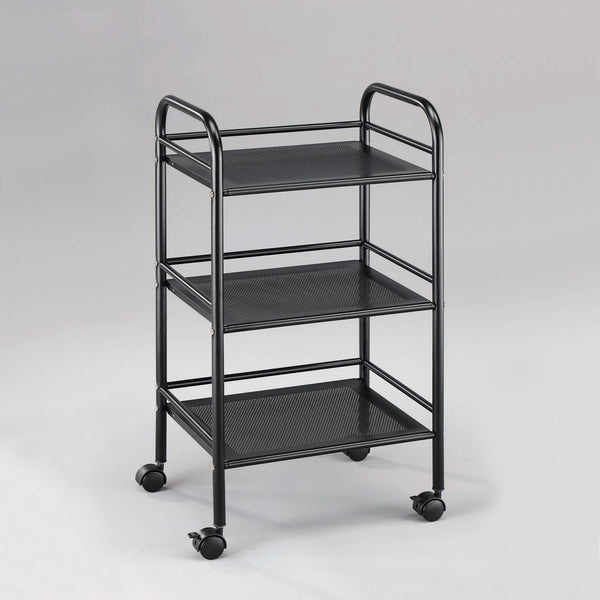 prezzo Desserte de Cuisine 3 Étagères en Acier 40x32x76 cm Noir
