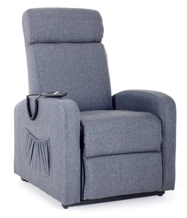 sconto Fauteuil élévateur électrique 1 moteur inclinable motorisé en tissu bleu Marta