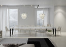  Tavolo Allungabile 130-390x90x77 cm Flame Premium Bianco Frassino Telaio Antracite