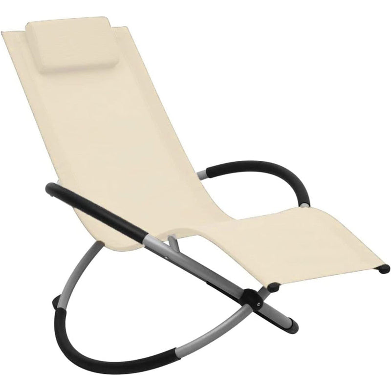 Sedia a Dondolo da Giardino ellittica 174x78x86 cm Panna