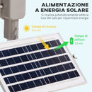 Faretto Solare a LED da Giardino 68x37x16 cm in Alluminio Argento Nero e Bianco