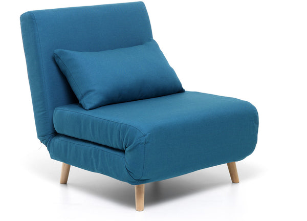sconto Fauteuil Lit Simple Convertible 76x90x80 cm en Tissu Turquoise