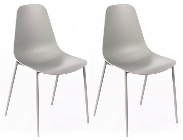Set 2 Sedie 49x48,5x88 cm in Polipropilene Grigio Chiaro Seconda Scelta acquista