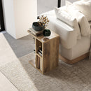 Tavolino da Salotto a Forma di C 40x30x60 cm con 3 Ripiani Marrone  