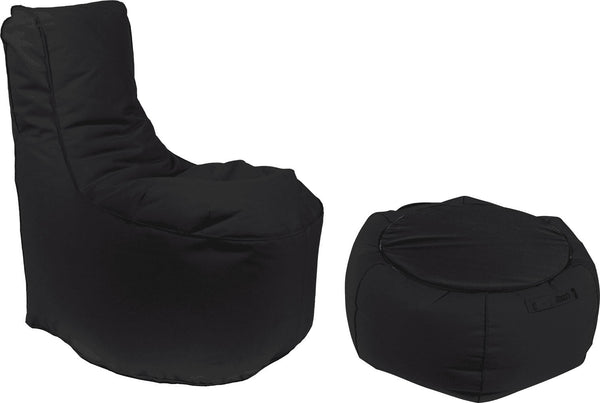 sconto Fauteuil Pouf et Table Basse en Acrylique Pomodone Noir