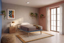 Letto Singolo con Rete Rivestita Microfibra Blu Tessis Varie Misure