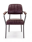 Set 2 Sedie Imbottite 60x63x81 cm Nelly in Ecopelle Bordeaux Vintage