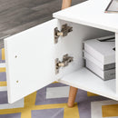 Tavolino Basso con Anta e Cassetto 100x50x40 cm in Legno Truciolare Bianco