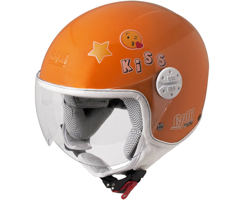 Casco Demi-Jet per Bambini Visiera Sagomata CGM Havana Smile 205S Arancione