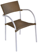 Sedia da Giardino in Alluminio e Wicker Vorghini Contract Marrone