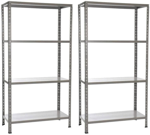 Set 2 étagères métal 4 étagères 60x30x140 cm Gris online