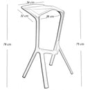 Sgabello da Bar Casa Cucina in Polipropilene Vandi Nero