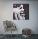 Stampa su Tela con Applicazioni Beautiful Lady 80x2,8x80 cm in Legno di Pino e Canvas Multicolor