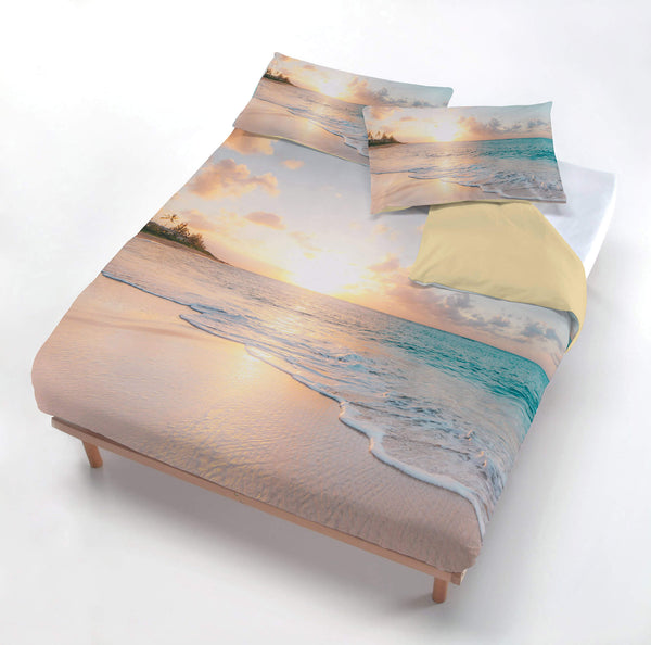 online Housse de couette avec taies d'oreiller imprimées en microfibre Haïti Différentes tailles