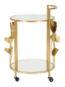 Carrello Flow 60x76x46 cm in Ferro e MDF Oro