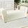 Table de Chevet 120x39x55 cm avec Paillettes en Tissu Effet Velours Beige