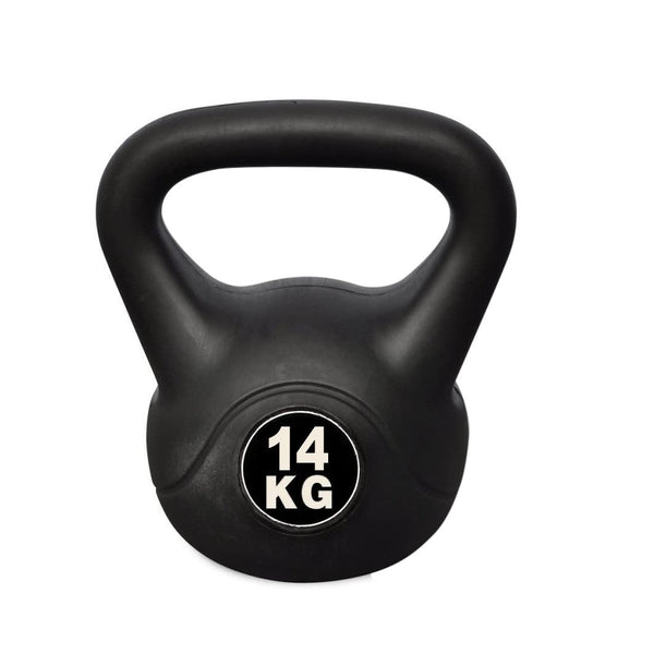 prezzo Fitness Kettlebell 14 Kg en PVC avec Manche Sable et Noir