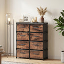 Cassettiera 8 Cassetti Stile Industriale 84,5x30,5x100 cm in Metallo e Legno Marrone Rustico      