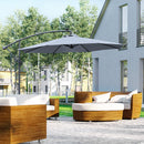 Ombrellone da Giardino Decentrato Ø2,95m in Acciaio Grigio e Nero