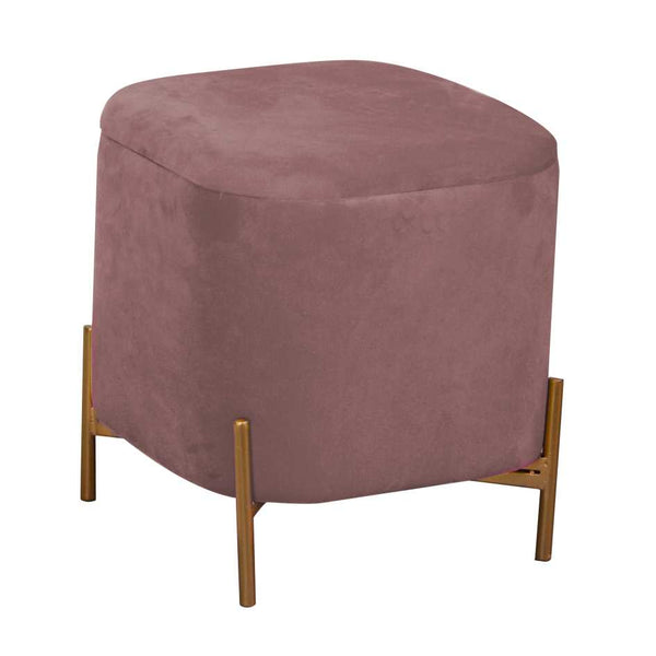 Pouf de rangement 38x38xh45 cm en tissu velours rose prezzo