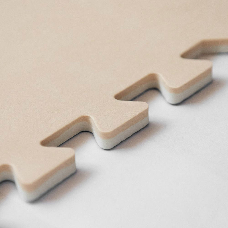 Tappeto Puzzle per Bambini Effetto Legno 4 Pezzi 60x60 cm Teak