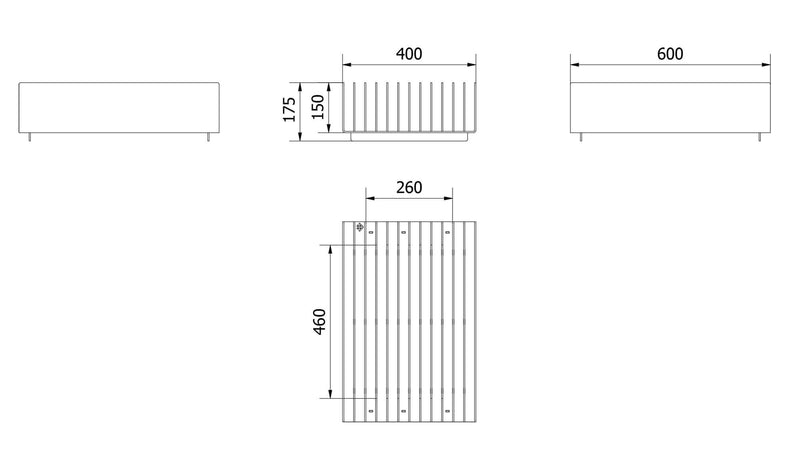 Braciere da Esterno a Legna in Acciaio 60x40x17,5 cm Flig Austin 60 Nero