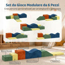 Set di 6 Costruzioni Morbide per Bambini 1+ Anni in Velluto e Schiuma Multicolore      