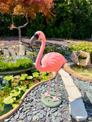 Fenicottero Rosa Decorativo H 80 cm per Laghetti da Giardino
