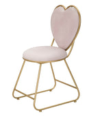 Sedia con Schienale a Cuore 37x47x80 cm in Metallo e Tessuto Imbottito