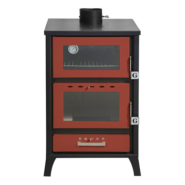 sconto Stufa a Legna con Forno 22 KW 50,5x58,5xH91,5 cm Marika Rossa
