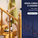 Aspirapolvere Lavapavimenti Senza Fili Wet & Dry Scopa Elettrica con 2 Serbatoi Bianco
