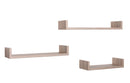 Set 3 Mensole da Parete 60-50-40x15,5x8 cm in Fibra di Legno Calamita Rovere Sagerau