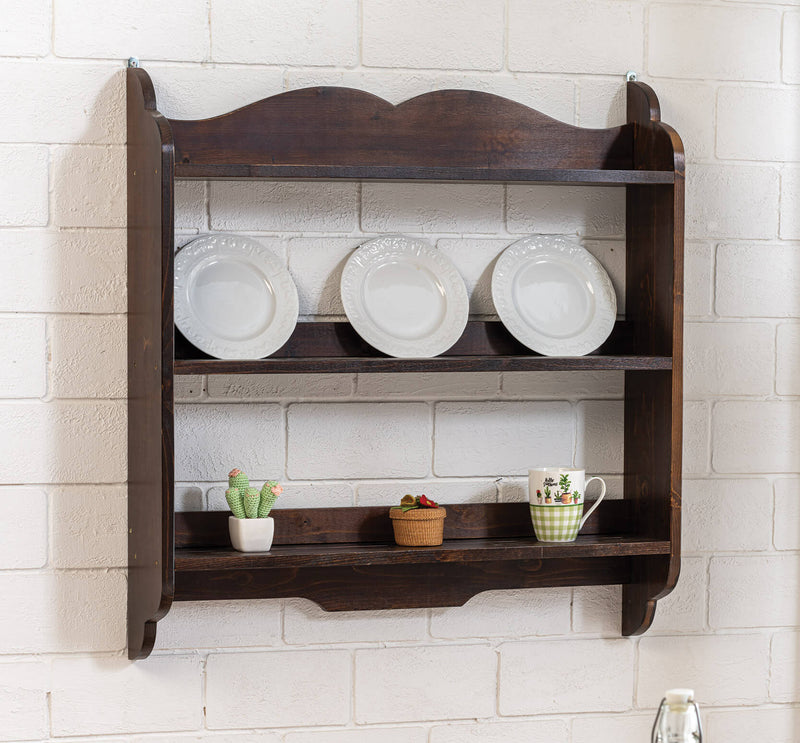 Piattaia in Legno 80x16x85 cm Noce