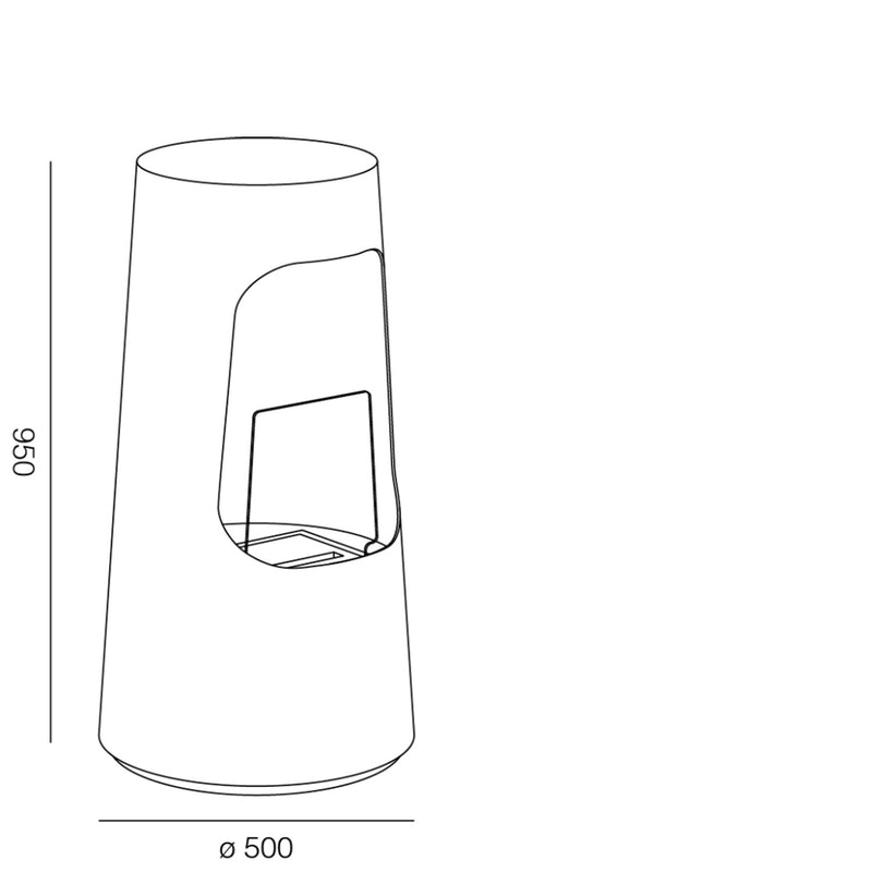Camino a Bioetanolo da Pavimento Ø50x96 cm 2500W 2L Dubai Bianco