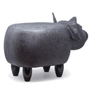 Sgabello Pouf Poggiapiedi per Bambini 66x34x36 cm Maialino Grigio Divina Home