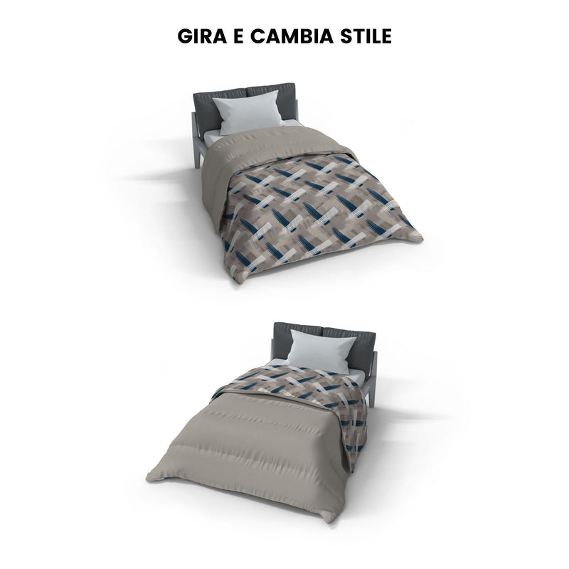 Trapunta Invernale 1 Piazza e Mezzo Stampata in Microfibra 300gr Double Face Pennellate