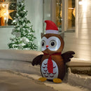 Decorazione Natale Gufo Gonfiabile Gigante Luminoso Marrone 90x50x120 cm 